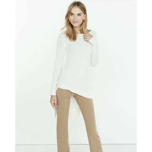 Express Sweater Womens Size Small (S 4-6)Ivory Long Asymmetrical Hi Lo Hem Tunic - Picture 4 of 12